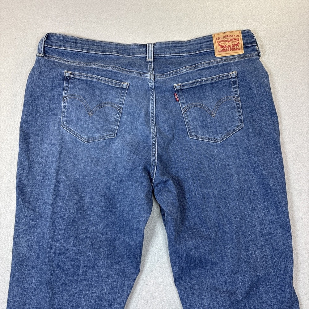 LEVIS Jeans Women 20W Boyfriend Tapered Capri Leg Denim Distressed Blue - Picture 5 of 12